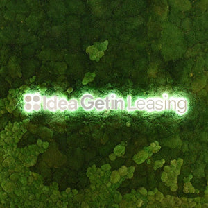 Naturewalls Ratgeber: Mooswand mit Logo. Mit integrierter LED-Beleuchtung.