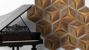 Akustikpaneele Holz der Hexago-Serie mit dem Modell CM-A aus Eiche von Naturewalls.