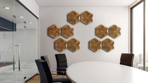 Akustikpaneele Holz der Hexago-Serie mit dem Modell P-A aus Eiche von Naturewalls.