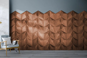 Akzentwand im Wohnzimmer mit Wandpaneelen aus Holz von Naturewalls (Walnuss)
