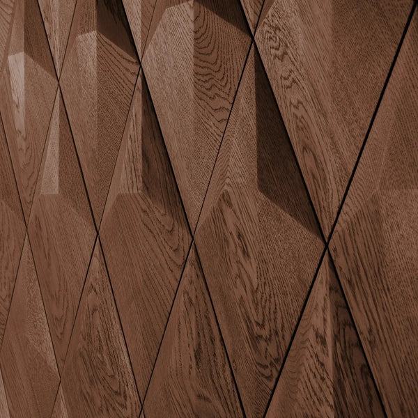 Akustikpaneel Wand Pyramid der Edge-Serie in Walnuss von Naturewalls x Form At Wood.