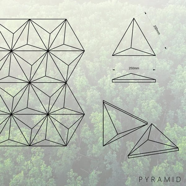 Holzpaneel Pyramid der Edge-Serie in Eiche mit Abmessungen von Naturewalls x Form At Wood.