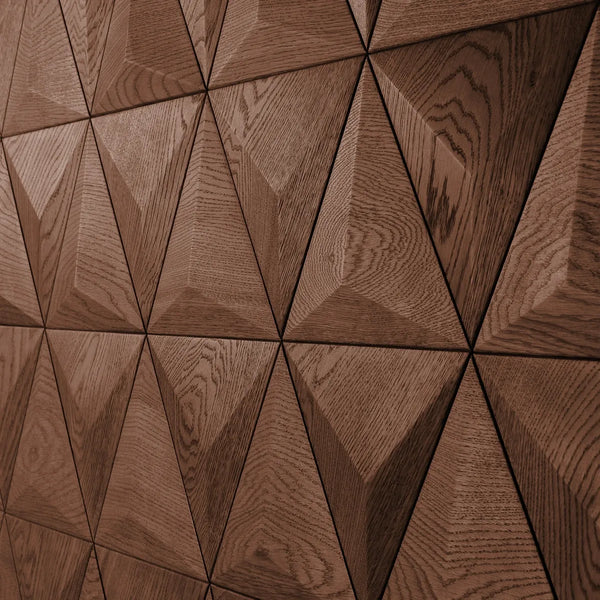 DIY Holzwand Pyramid der Edge-Serie in Walnuss von Naturewalls x Form At Wood.