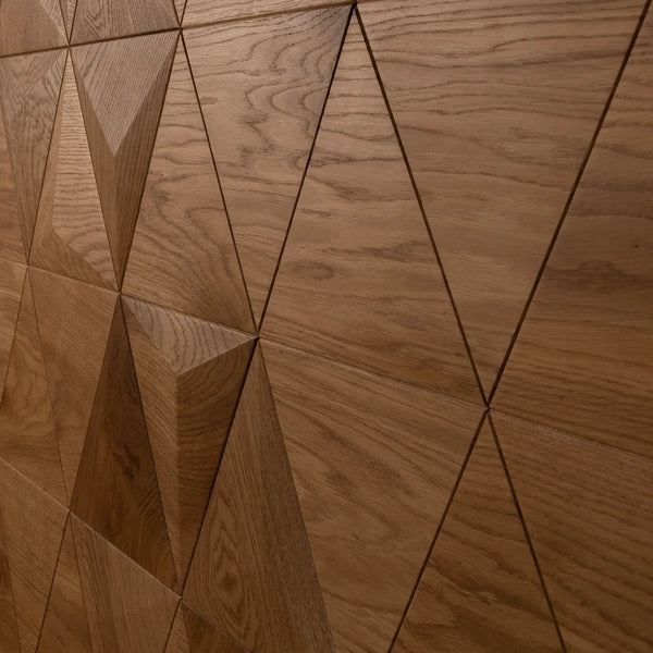 Holzpaneel Wand Triangle der Flat-Serie in Eiche von Naturewalls x Form At Wood.