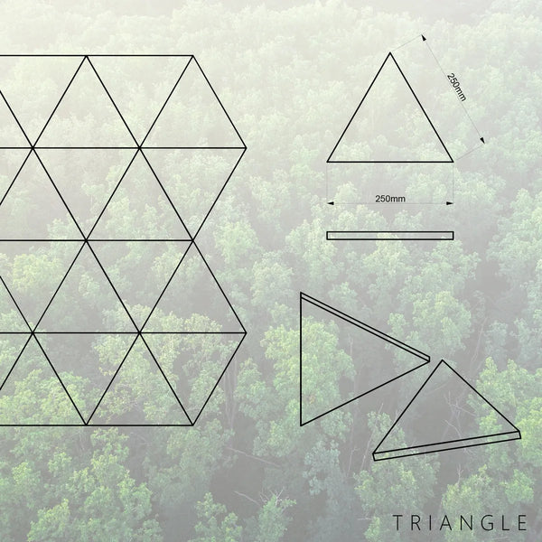 Holzpaneel Triangle der Flat-Serie in Eiche mit Abmessungen von Naturewalls x Form At Wood.